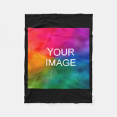 Double Sided Add Image Template Mens Basic Black  フリースブランケット (正面)