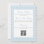 Double Sided Baby Shower Invitation Blue Flowers 招待状 (裏面)