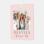 Double Sided Best Friend Photo Christmas メタルオーナメント (正面左)