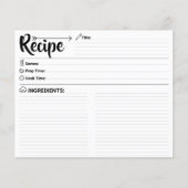 Double Sided Blank Recipe Card (Cooking Cards) (正面)