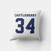 Double-Sided Blue and White Sports Jersey クッション (裏面)