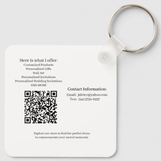 Double Sided Business Card Square Keychain キーホルダー (裏面)