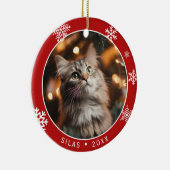 Double Sided Cat Photo Keepsake Christmas Ornament セラミックオーナメント (右)