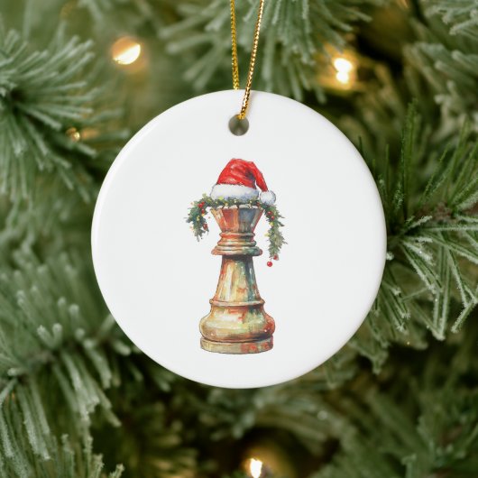 Double-Sided Christmas Chess Ornament King  Knight セラミックオーナメント (ツリー)
