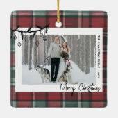 Double Sided Couple Photo Christmas セラミックオーナメント (裏面)