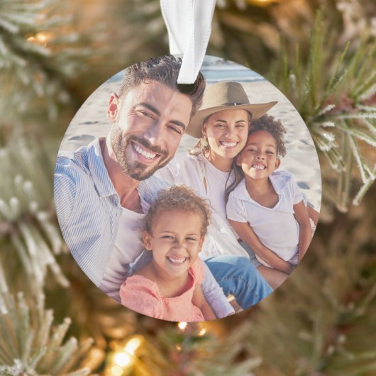 Double Sided Custom Family Two Photo Christmas オーナメント (ツリー)