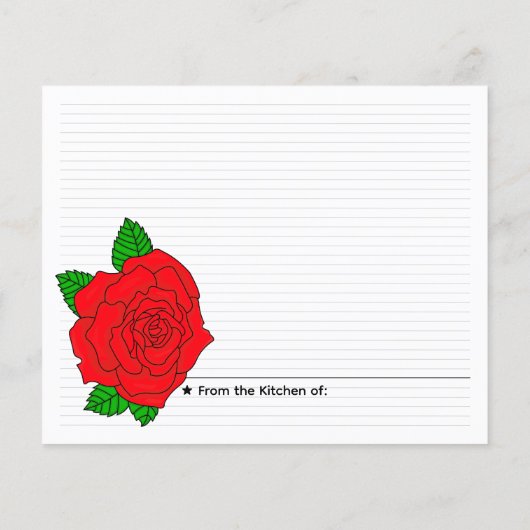 Double Sided Cute Flower Floral Blank Recipe Card (裏面)
