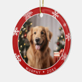 Double Sided Dog Photo Keepsake Christmas Ornament セラミックオーナメント (左)