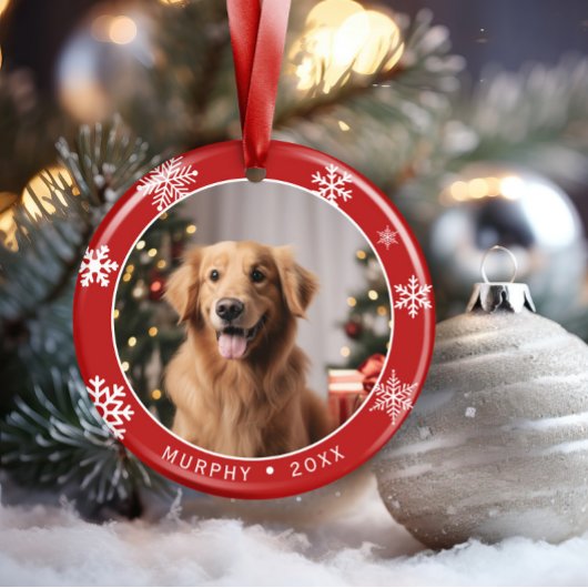 Double Sided Dog Photo Keepsake Christmas Ornament セラミックオーナメント