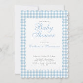 Double Sided Dusty Blue Baby Shower Invitation 招待状 (正面)