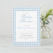 Double Sided Dusty Blue Baby Shower Invitation 招待状 (スタンド正面)