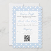 Double Sided Dusty Blue Dot Baby Shower Invitation 招待状 (裏面)
