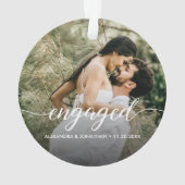Double sided Engaged couple Photo Custom オーナメント (裏面)