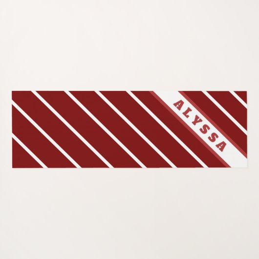 Double Sided, Floral & Diagonal Stripes ヨガマット (裏面(横))