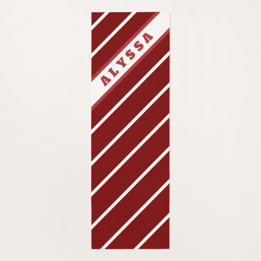 Double Sided, Floral & Diagonal Stripes ヨガマット (裏面)