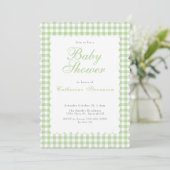 Double Sided Green Baby Shower Invitation 招待状 (スタンド正面)