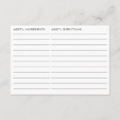 Double Sided Honey Bee Bridal Shower Recipe  エンクロージャーカード (裏面)