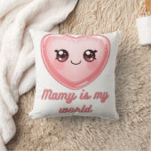 Double Sided Kawaii Heart Pillow - Mamy is my worl クッション (ブランケット)