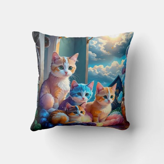 Double Sided Kitten Pillow クッション (裏面)