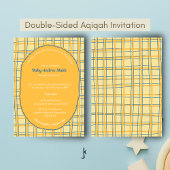 Double-Sided Light Yellow Bright Plaid Hand-Drawn 招待状