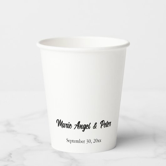 Double-Sided Minimalist Typography Wedding 紙コップ (裏面)