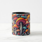Double-Sided Mushroom Magic Retro Mug マグカップ (中央)