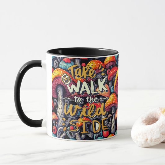 Double-Sided Mushroom Magic Retro Mug マグカップ (ドーナツ)