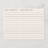 Double Sided Pear Fruit Theme Recipe Bridal Shower エンクロージャーカード (裏面)