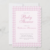 Double Sided Pink Baby Shower Invitation  招待状 (正面)