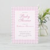 Double Sided Pink Baby Shower Invitation  招待状 (スタンド正面)
