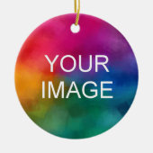 Double Sided Print Upload Own Photo Logo to Circle セラミックオーナメント (正面)