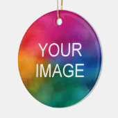 Double Sided Print Upload Own Photo Logo to Circle セラミックオーナメント (左)