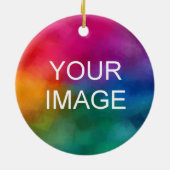 Double Sided Print Upload Own Photo Logo to Circle セラミックオーナメント (裏面)