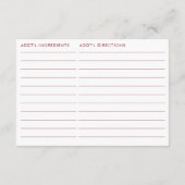 Double Sided Red Strawberry Bridal Shower Recipe  エンクロージャーカード (裏面)