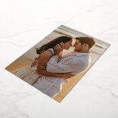 Double sided rose gold foil save the date photo  箔招待状 (回転した状態)