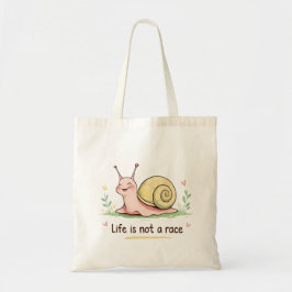 Double-Sided Snail Tote | Life Is Not a Race トートバッグ