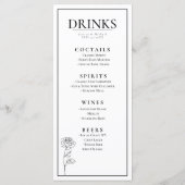 Double sided Timeless Bloom メニュー (裏面)