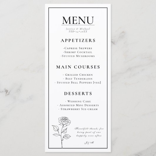 Double sided  Timeless Bloom   メニュー (正面)