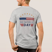 Double-Sided USA Memorial Day Patriotic トライブレンドＴシャツ (裏面)