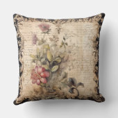 Double Sided Victorian Black & Beige クッション (裏面)