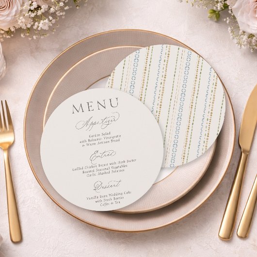     Double-Sided Wedding Menu Card メニュー