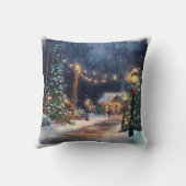 Double-Sided Winter Wonderland Throw Pillow クッション (裏面)