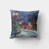 Double-Sided Winter Wonderland Throw Pillow クッション (正面)