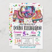 Double Sisters Bdays Celebration Roller Skating  招待状 (正面/裏面)