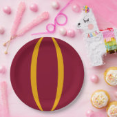 Double Stripe Custom Party Paper Plate ペーパープレート (パーティー)