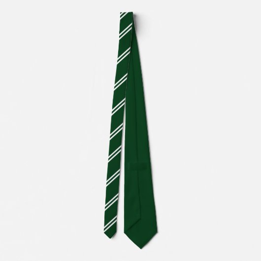 Double Stripe Green & White ネクタイ (裏面)