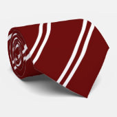 Double Stripe Maroon & White ネクタイ (ロール)