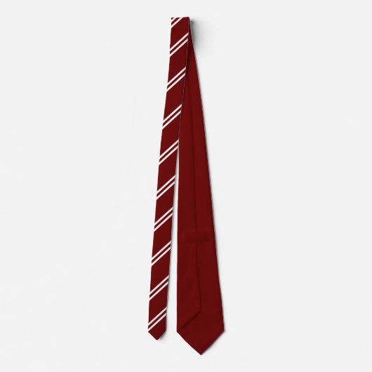 Double Stripe Maroon & White ネクタイ (裏面)