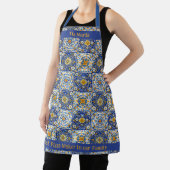 Double‑Text Azulejo Kitchen Apron  エプロン (インサイチュ)