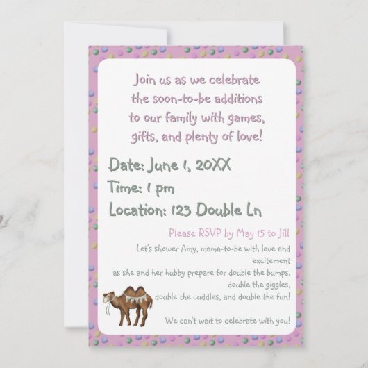 Double the Joy, Double the Love Invitation 招待状 (裏面)